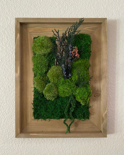 Natural Wood Moss Wall Art